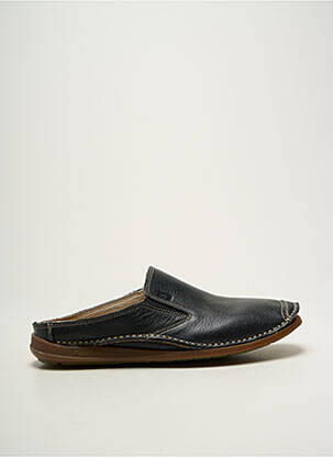 Mules/sabots tissage satiné bout carré noir FLUCHOS homme