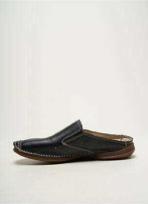 Mules/sabots tissage satiné bout carré noir FLUCHOS homme