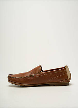 Mocassins matière lisse bout rond marron FLUCHOS homme