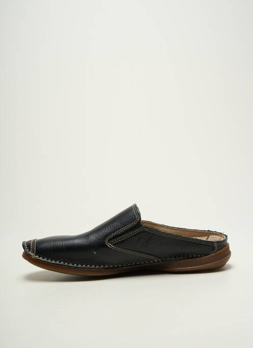 Mules/sabots tissage satiné bout carré noir FLUCHOS homme