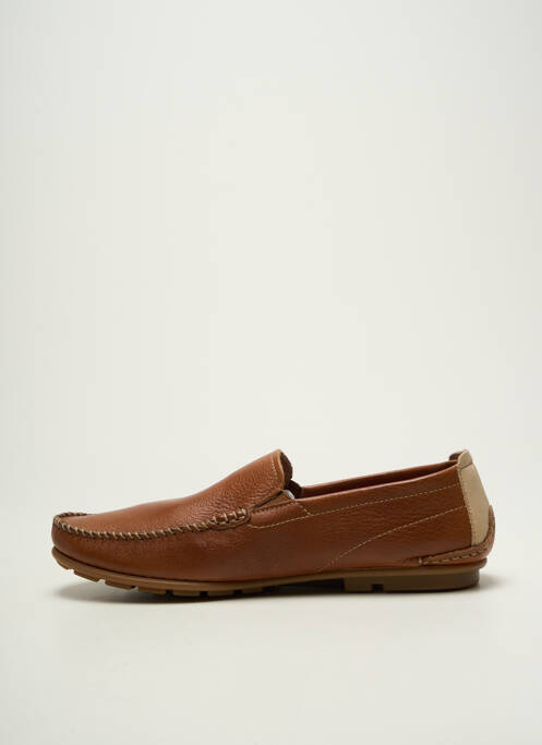 Mocassins matière lisse bout rond marron FLUCHOS homme