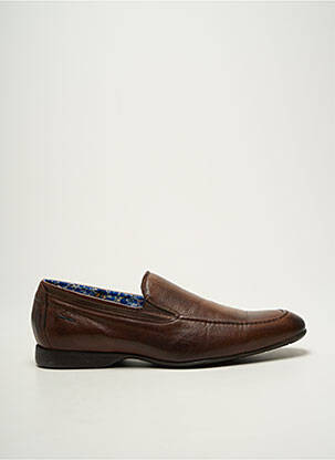 Mocassins tissage satiné bout rond marron FLUCHOS homme