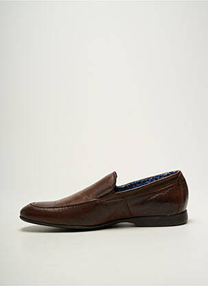 Mocassins tissage satiné bout rond marron FLUCHOS homme