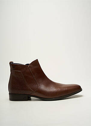 Bottines/boots fermeture zippée talon bas marron FLUCHOS homme