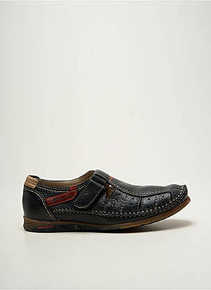 Chaussures de confort tissage satiné bout rond noir FLUCHOS homme