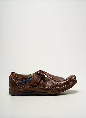 Chaussures de confort tissage satiné bout rond marron FLUCHOS homme