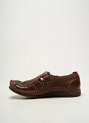 Chaussures de confort tissage satiné bout rond marron FLUCHOS homme