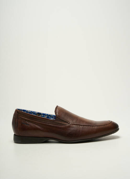 Mocassins tissage satiné bout rond marron FLUCHOS homme