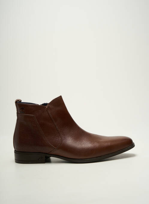 Bottines/boots fermeture zippée talon bas marron FLUCHOS homme