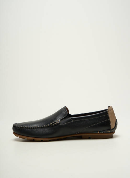 Mocassins matière lisse bout rond noir FLUCHOS homme