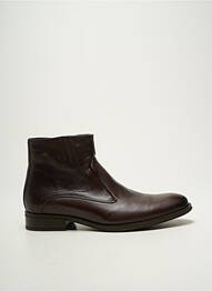 Bottines/boots fermeture zippée talon bas marron FLUCHOS homme