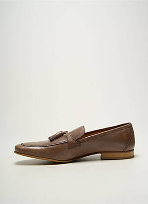 Mocassins tissage satiné talon bas marron PIERRE CARDIN homme