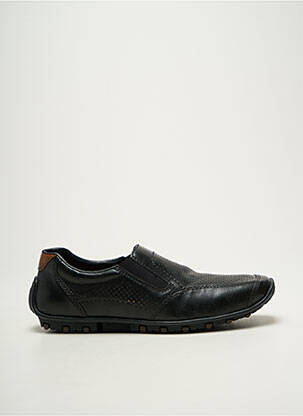 Slip ons tissage satiné bout carré noir RIEKER homme