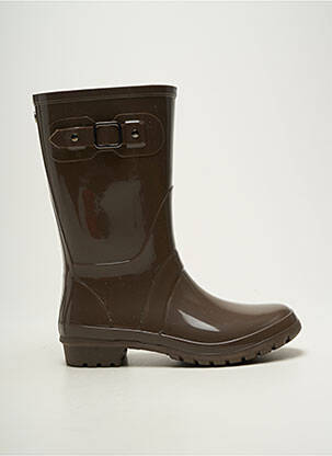 Bottes matière lisse talon plat jusqu'à 3cm marron IGOR femme