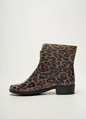 Bottines/boots matière lisse talon plat jusqu'à 3cm marron EMMA femme