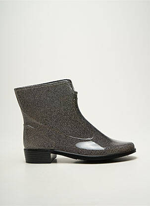 Bottines/boots tissage satiné talon plat jusqu'à 3cm argent EMMA femme