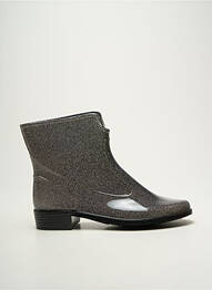Bottines/boots tissage satiné talon plat jusqu'à 3cm argent EMMA femme