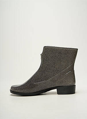 Bottines/boots tissage satiné talon plat jusqu'à 3cm argent EMMA femme