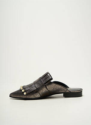 Mules/sabots tissage satiné talon plat jusqu'à 3cm argent MARGOT LOI femme