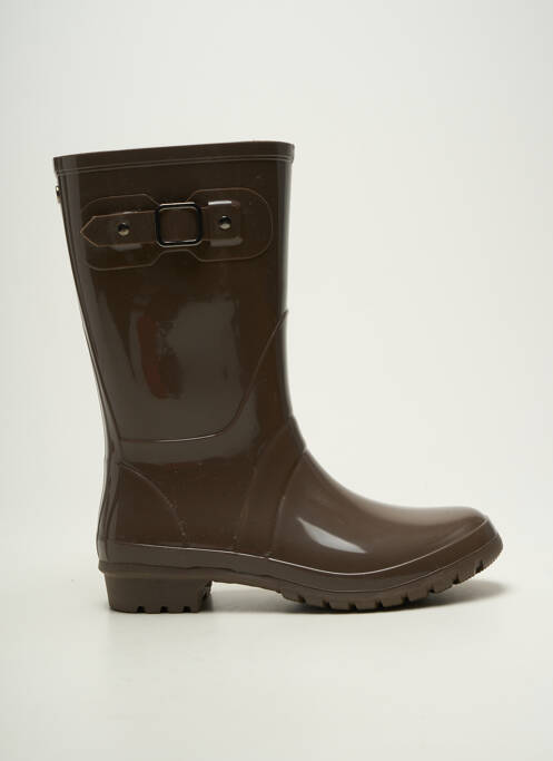 Bottes matière lisse talon plat jusqu'à 3cm marron IGOR femme