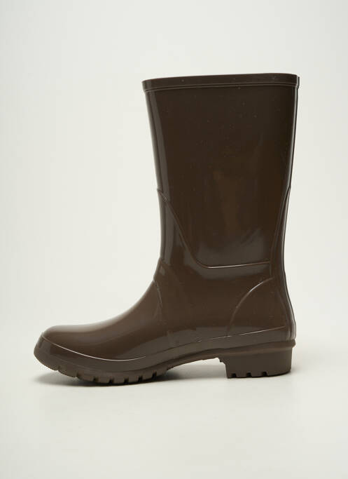 Bottes matière lisse talon plat jusqu'à 3cm marron IGOR femme
