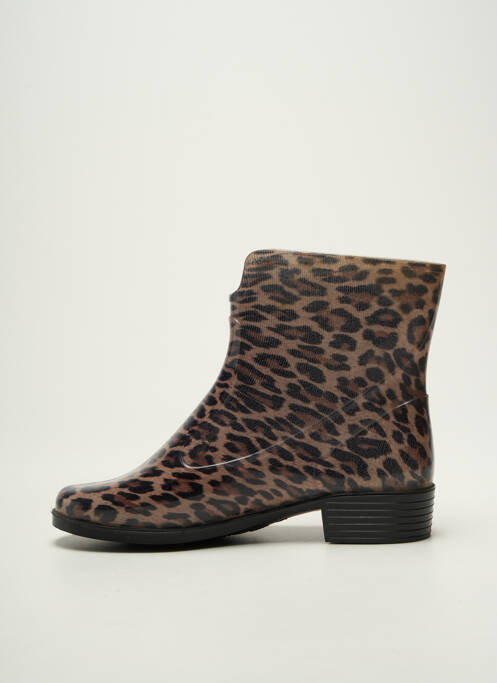 Bottines/boots matière lisse talon plat jusqu'à 3cm marron EMMA femme