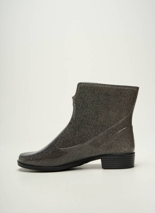 Bottines/boots tissage satiné talon plat jusqu'à 3cm argent EMMA femme