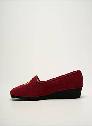 Chaussons/pantoufles bout rond talon plat jusqu'à 3cm rouge EXQUISE femme