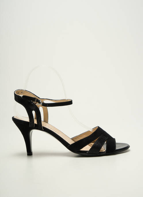 Sandales/nu pieds tissage satiné talon de 7 à 9cm noir PETER KAISER femme