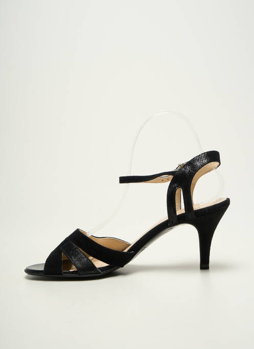 Sandales/nu pieds tissage satiné talon de 7 à 9cm noir PETER KAISER femme
