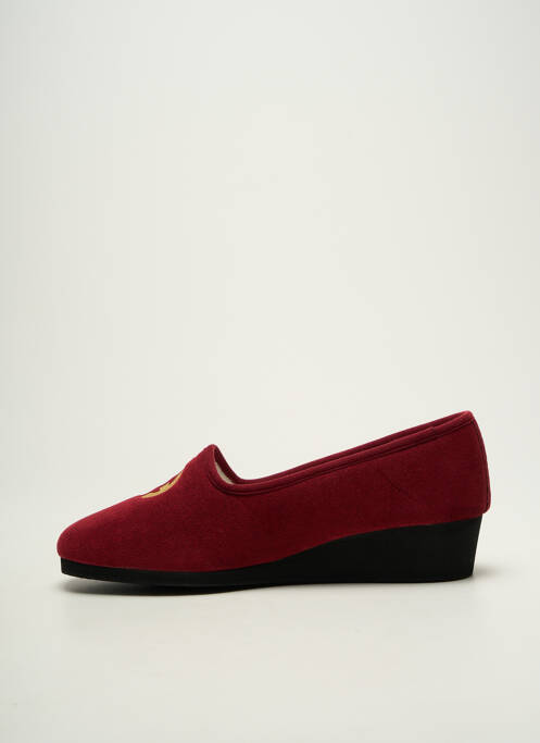 Chaussons/pantoufles bout rond talon plat jusqu'à 3cm rouge EXQUISE femme