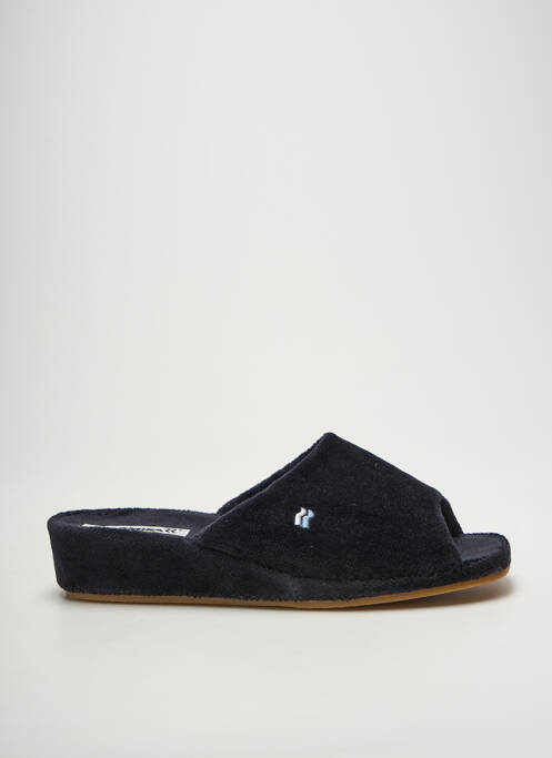 Chaussons/pantoufles tissage velours talon de 4 à 6cm noir ROMIKA femme