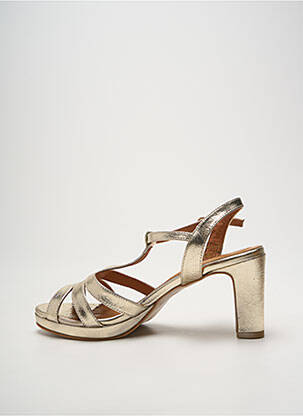 Sandales/nu pieds matière lisse talon de 7 à 9cm or O'.. femme