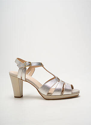 Sandales/nu pieds tissage satiné talon de 7 à 9cm argent O'.. femme