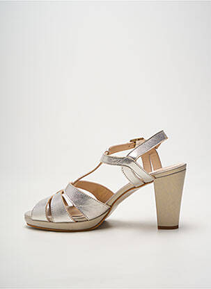 Sandales/nu pieds tissage satiné talon de 7 à 9cm argent O'.. femme