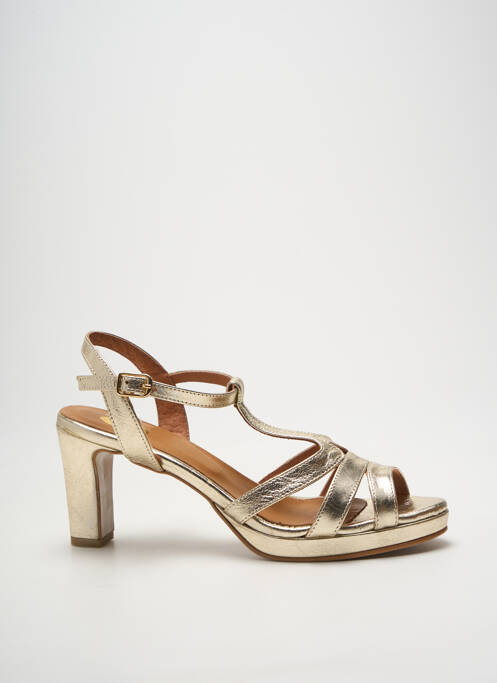 Sandales/nu pieds matière lisse talon de 7 à 9cm or O'.. femme