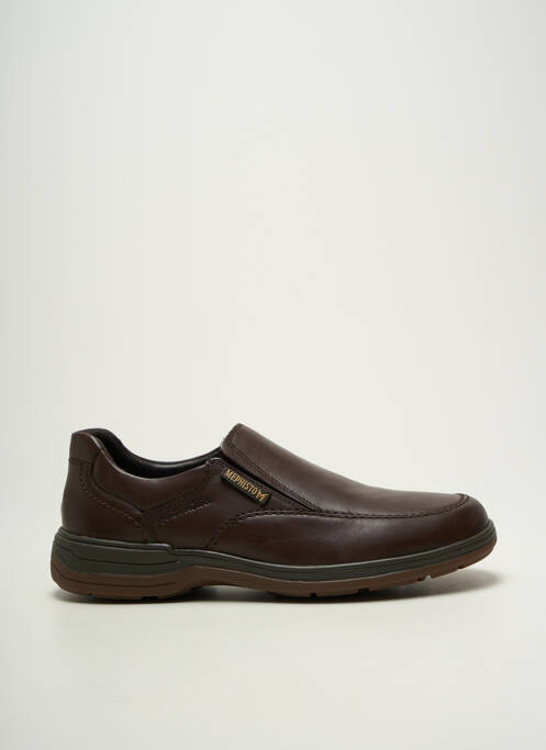 Slip ons tissage satiné bout rond marron MEPHISTO homme