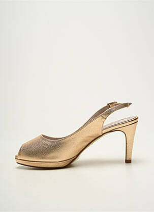 Escarpins tissage satiné talon de 7 à 9cm or MARIAN femme