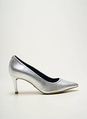 Escarpins tissage satiné talon de 7 à 9cm argent XAVIER DANAUD femme