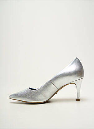 Escarpins tissage satiné talon de 7 à 9cm argent XAVIER DANAUD femme