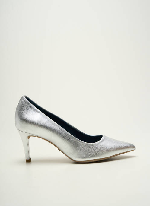 Escarpins tissage satiné talon de 7 à 9cm argent XAVIER DANAUD femme