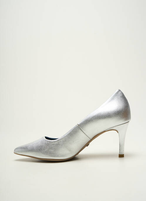 Escarpins tissage satiné talon de 7 à 9cm argent XAVIER DANAUD femme