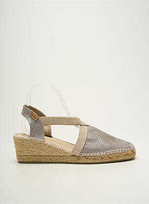 Espadrilles tissage satiné talon de 4 à 6cm beige TONI PONS femme
