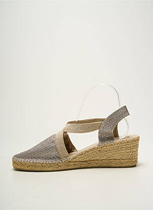 Espadrilles tissage satiné talon de 4 à 6cm beige TONI PONS femme