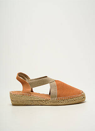 Espadrilles bout rond talon plat jusqu'à 3cm orange TONI PONS femme