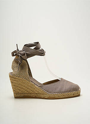 Espadrilles fermeture lacets talon de 7 à 9cm gris TONI PONS femme