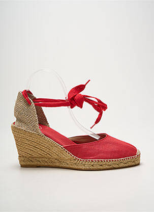 Espadrilles fermeture lacets talon de 7 à 9cm rouge TONI PONS femme