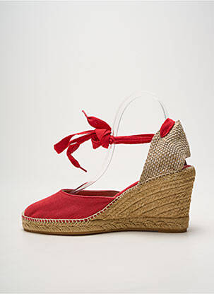 Espadrilles fermeture lacets talon de 7 à 9cm rouge TONI PONS femme