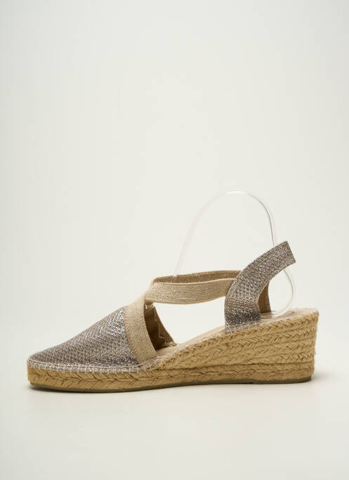 Espadrilles tissage satiné talon de 4 à 6cm beige TONI PONS femme
