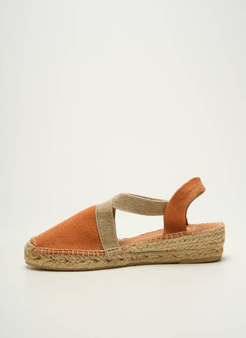Espadrilles bout rond talon plat jusqu'à 3cm orange TONI PONS femme